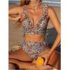 image:imageMakeMeChic Womens 2 Piece Tankini Swimsuits Boho Floral High Waisted Tummy Control Bathing SuitMulticolor