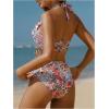 image:imageMakeMeChic Womens 2 Piece Tankini Swimsuits Boho Floral High Waisted Tummy Control Bathing SuitPink