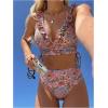 image:imageMakeMeChic Womens 2 Piece Tankini Swimsuits Boho Floral High Waisted Tummy Control Bathing SuitPink