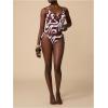 image:imageMakeMeChic Womens 2 Piece Tankini Swimsuits Cut Out Tie Side Thong Bathing SuitBrown