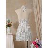 image:imageMakeMeChic Womens 3 Piece Summer Tankini Set Polka Dots Halter Tie Backless Swimsuit with Beach SkirtBlack and White B