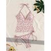 image:imageMakeMeChic Womens Cute Tankini Swimsuits Y2K Halter Triangle Tie Backless Tummy Control Beach Bathing SuitMulticolor