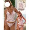 image:imageMakeMeChic Womens Cute Tankini Swimsuits Y2K Halter Triangle Tie Backless Tummy Control Beach Bathing SuitMulticolor