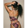 image:imageMakeMeChic Womens Cute Tankini Swimsuits Y2K Halter Triangle Tie Backless Tummy Control Beach Bathing SuitMulticolor Floral