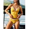 image:imageMakeMeChic Womens Cute Tankini Swimsuits Y2K Halter Triangle Tie Backless Tummy Control Beach Bathing SuitYellow