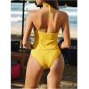 image:imageMakeMeChic Womens Cute Tankini Swimsuits Y2K Halter Triangle Tie Backless Tummy Control Beach Bathing SuitYellow