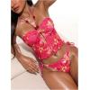 image:imageMakeMeChic Womens Floral Tankini Swimsuits Halter Tie Side Thong 2 Piece Bathing SuitPink