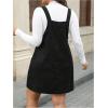 image:imageMakeMeChic Womens Plus Size Christmas Overall Dress Leopard Print Pinafore Adjustable Strap Short Dress Black XLarge