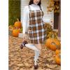 image:imageMakeMeChic Womens Plus Size Christmas Overall Dress Leopard Print Pinafore Adjustable Strap Short Dress Multicolor a XLarge