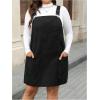 image:imageMakeMeChic Womens Plus Size Christmas Overall Dress Leopard Print Pinafore Adjustable Strap Short DressBlack