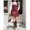 image:imageMakeMeChic Womens Plus Size Christmas Overall Dress Leopard Print Pinafore Adjustable Strap Short DressBurgundy