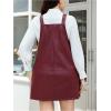 image:imageMakeMeChic Womens Plus Size Christmas Overall Dress Leopard Print Pinafore Adjustable Strap Short DressBurgundy
