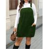 image:imageMakeMeChic Womens Plus Size Christmas Overall Dress Leopard Print Pinafore Adjustable Strap Short DressDark Green