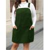 image:imageMakeMeChic Womens Plus Size Christmas Overall Dress Leopard Print Pinafore Adjustable Strap Short DressDark Green