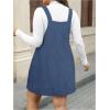 image:imageMakeMeChic Womens Plus Size Christmas Overall Dress Leopard Print Pinafore Adjustable Strap Short DressDusty Blue
