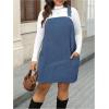 image:imageMakeMeChic Womens Plus Size Christmas Overall Dress Leopard Print Pinafore Adjustable Strap Short DressDusty Blue