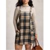 image:imageMakeMeChic Womens Plus Size Christmas Overall Dress Leopard Print Pinafore Adjustable Strap Short DressMulticolor