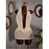 image:imageMakeMeChic Womens Plus Size Halter Mini Dress Open Back Mesh Sheer Draped Bodycon Dresses Y2K Club OutfitApricot