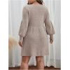 image:imageMakeMeChic Womens Plus Size Sweater Dress Long Sleeve Crew Neck Fall Winter Pullovers Jumper DressesApricot