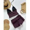 image:imageMakeMeChic Womens Summer Halter Tankini Swimsuit Beaded Backless Modest Two Piece Bathing SuitsRed Violet