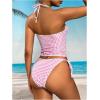image:imageMakeMeChic Womens Tankini Swimsuits Cute Cheeky Swimsuit Plaid Halter Tankini Bathing SuitsPink