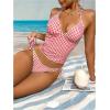 image:imageMakeMeChic Womens Tankini Swimsuits Cute Cheeky Swimsuit Plaid Halter Tankini Bathing SuitsRed and White