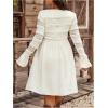 image:imageMakeMeChic Womens Western Lace Dress with Flared Sleeves V Neck Boho Midi Dress for Country ConcertApricot