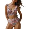 image:imageMakeMeChic Womens 2 Piece Tankini Swimsuits Boho Floral High Waisted Tummy Control Bathing SuitPink