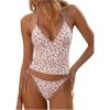 image:imageMakeMeChic Womens Cute Tankini Swimsuits Y2K Halter Triangle Tie Backless Tummy Control Beach Bathing SuitMulticolor