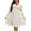 image:imageMakeMeChic Womens Western Lace Dress with Flared Sleeves V Neck Boho Midi Dress for Country ConcertApricot
