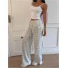 image:imageMakeMeChic Womens Cartoon Print Striped Pants Elastic Waist Drawstring Straight Leg TrousersCartoon Blue