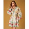 image:imageMakeMeChic Womens Deep V Neck Mini Dress Summer Beach Vacation Backless Dresses Casual SundressMulticolor