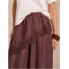 image:imageMakeMeChic Womens Dressy Lace Harem Pants Summer Satin Silk Barrel PantsBrown