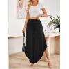 image:imageMakeMeChic Womens Elastic Waisted Ruffled Pants Fall Palazzo Pants Streetwear TrousersBlack
