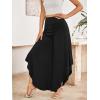 image:imageMakeMeChic Womens Elastic Waisted Ruffled Pants Fall Palazzo Pants Streetwear TrousersBlack