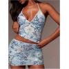 image:imageMakeMeChic Womens Floral Sequin Skirt Sparkly Low Waist Bodycon Party Short SkirtsBlue
