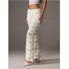 image:imageMakeMeChic Womens Lace Ruffle Layered Vacation Beach Pants Drawstring Waist Mesh Wide Leg Pants Boho TrousersApricot