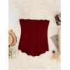 image:imageMakeMeChic Womens Mesh Strapless Bustier Corset Lace Up Back Overbust Tube TopsBurgundy