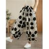 image:imageMakeMeChic Womens Plus Size Polka Dots Baggy Pants Elastic Waist Casual Daily TrousersMulticolor