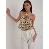 image:imageMakeMeChic Womens Polka Dots Halter Crop Tops Metal Open Back Sleeveless Going Out TopTie Dye Green