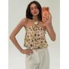 image:imageMakeMeChic Womens Polka Dots Halter Crop Tops Metal Open Back Sleeveless Going Out TopTie Dye Green