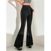 image:imageMakeMeChic Womens Sparkly Flare Pants High Waist Party Night Out Bell Bottoms ClubwearBlack