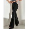 image:imageMakeMeChic Womens Sparkly Flare Pants High Waist Party Night Out Bell Bottoms ClubwearBlack