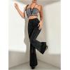 image:imageMakeMeChic Womens Sparkly Flare Pants High Waist Party Night Out Bell Bottoms ClubwearBlack