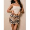 image:imageMakeMeChic Womens Sparkly Sequin Mini Skirt Y2k Low Rise Glitter Rave Micro Skirt with Shorts UnderneathBeige Boho