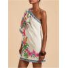 image:imageMakeMeChic Womens Summer Tropical Mini Dress Floral One Shoulder Sundress Beach Vacation Short DressMulticolor B