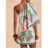 image:imageMakeMeChic Womens Summer Tropical Mini Dress Floral One Shoulder Sundress Beach Vacation Short DressMulticolor B