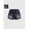 image:imageMakeMeChic Womens Y2K Summer Star Print Drop Low Rise Denim Shorts JeansBlue Solid