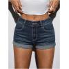 image:imageMakeMeChic Womens Y2K Summer Star Print Drop Low Rise Denim Shorts JeansDark Wash