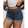 image:imageMakeMeChic Womens Y2K Summer Star Print Drop Low Rise Denim Shorts JeansDark Wash